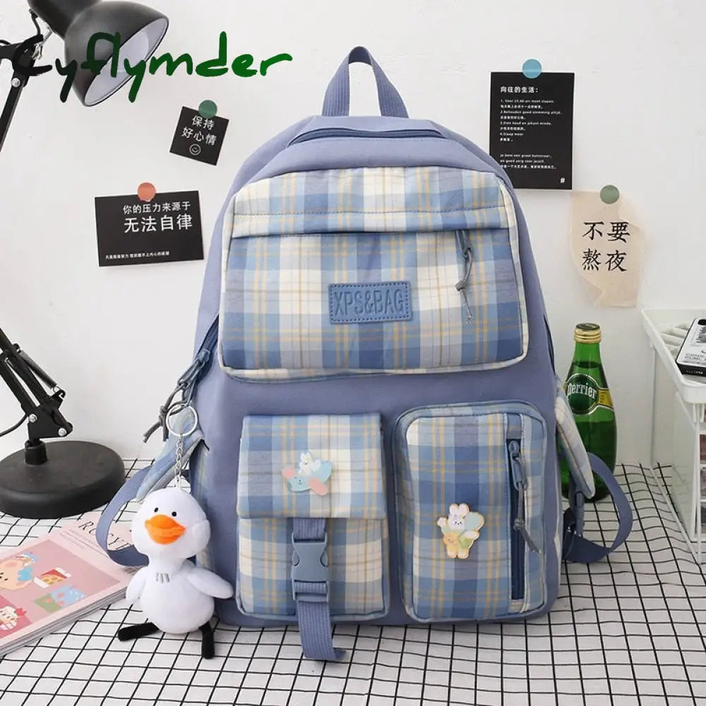 Cyflymder 4 In 1 Pcs Set Canvas Backpack New Korean Junior High School Bags For Teenager Girls