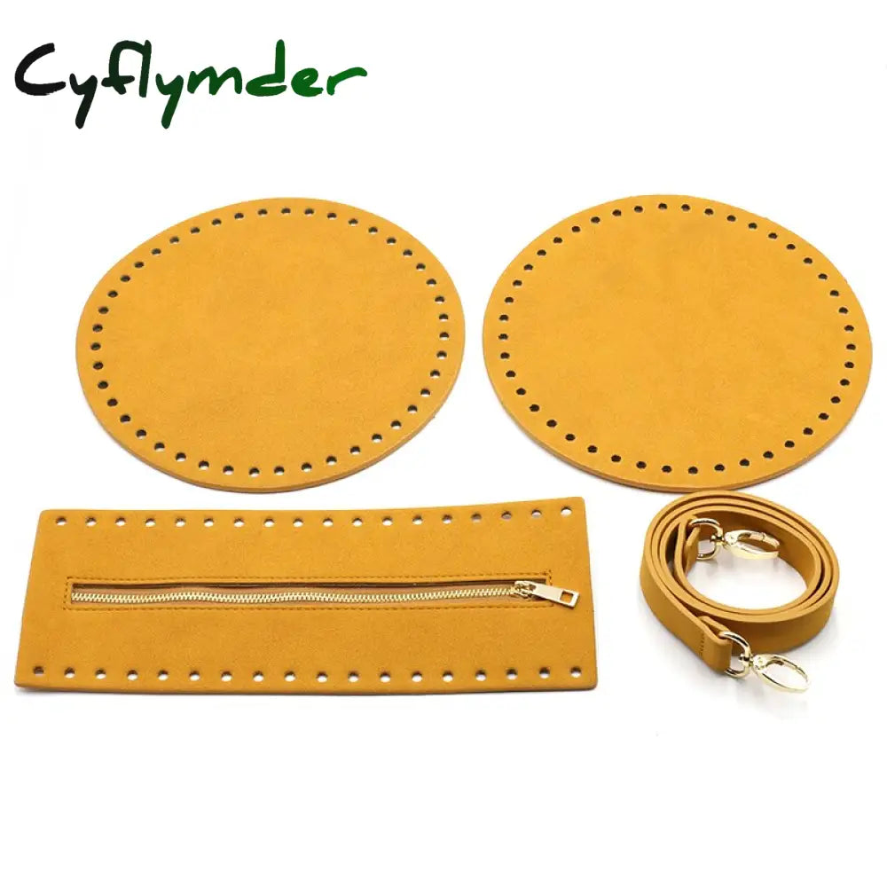 Cyflymder 4Pcs/Set Diy Handmade Handbag Bag Strap Hardware Package Accessories Round Pu Leather