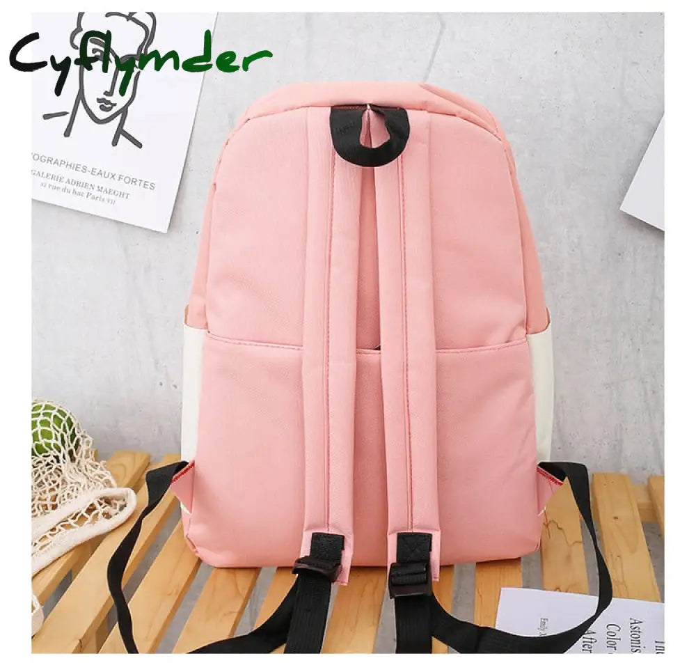 Cyflymder 4Pcs/Set Schoolbags Teenager Girls Women Backpack Large Fashion Cute Pattern School Bags