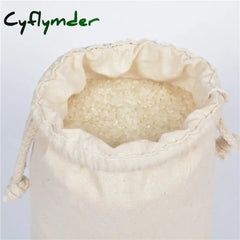 Cyflymder 5/10 Pcs/Lot Home Kitchen 130G Natural Cotton Storage Bags Christmas Gift Fabric Package