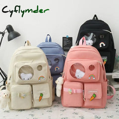 Cyflymder 5 Pcs Schoolbag Female New High School High-Capacity Backpack Junior Pupil