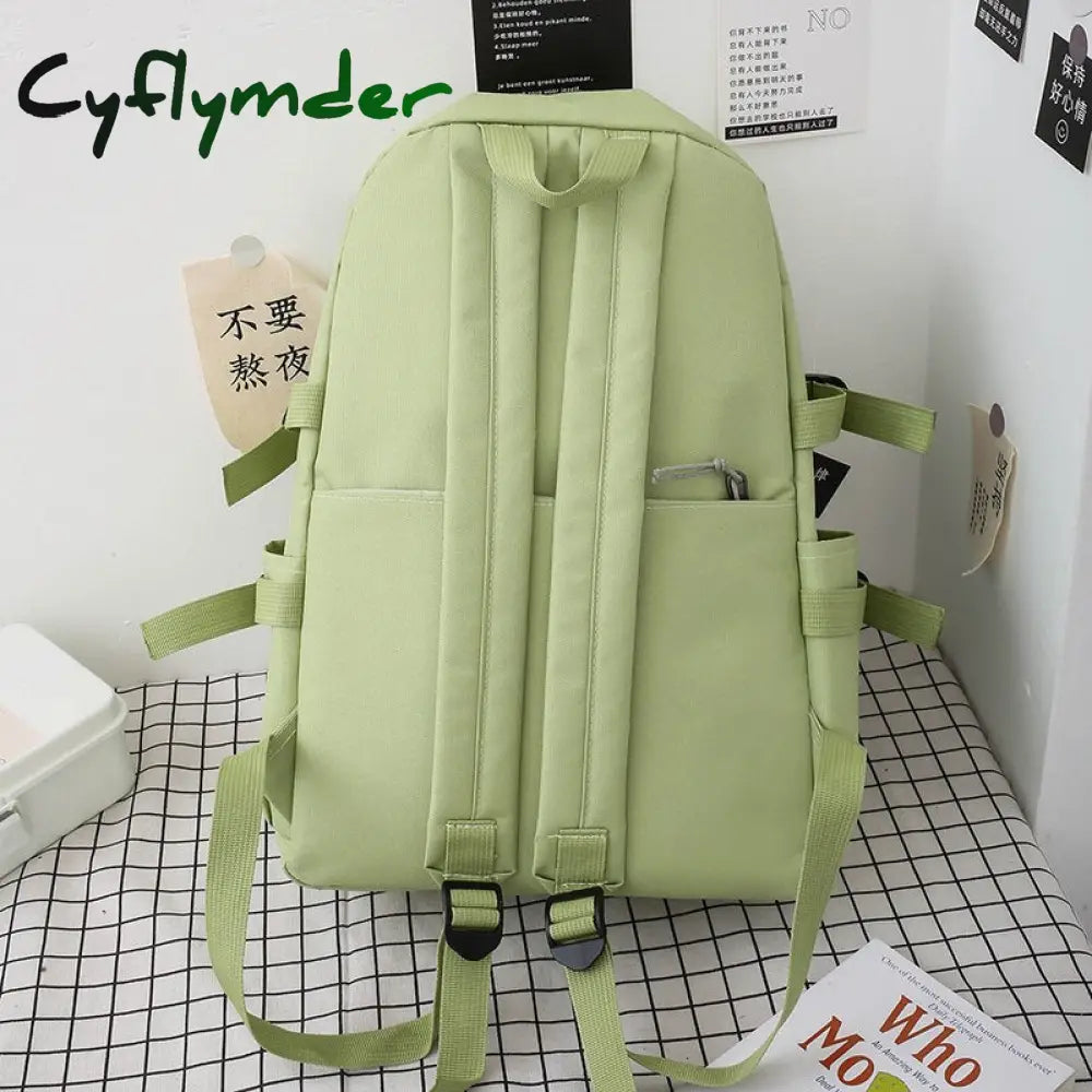 Cyflymder 5 Piece Set School Bags For Teenage Girls Women Backpack Canvas Travel Bagpack Notebook