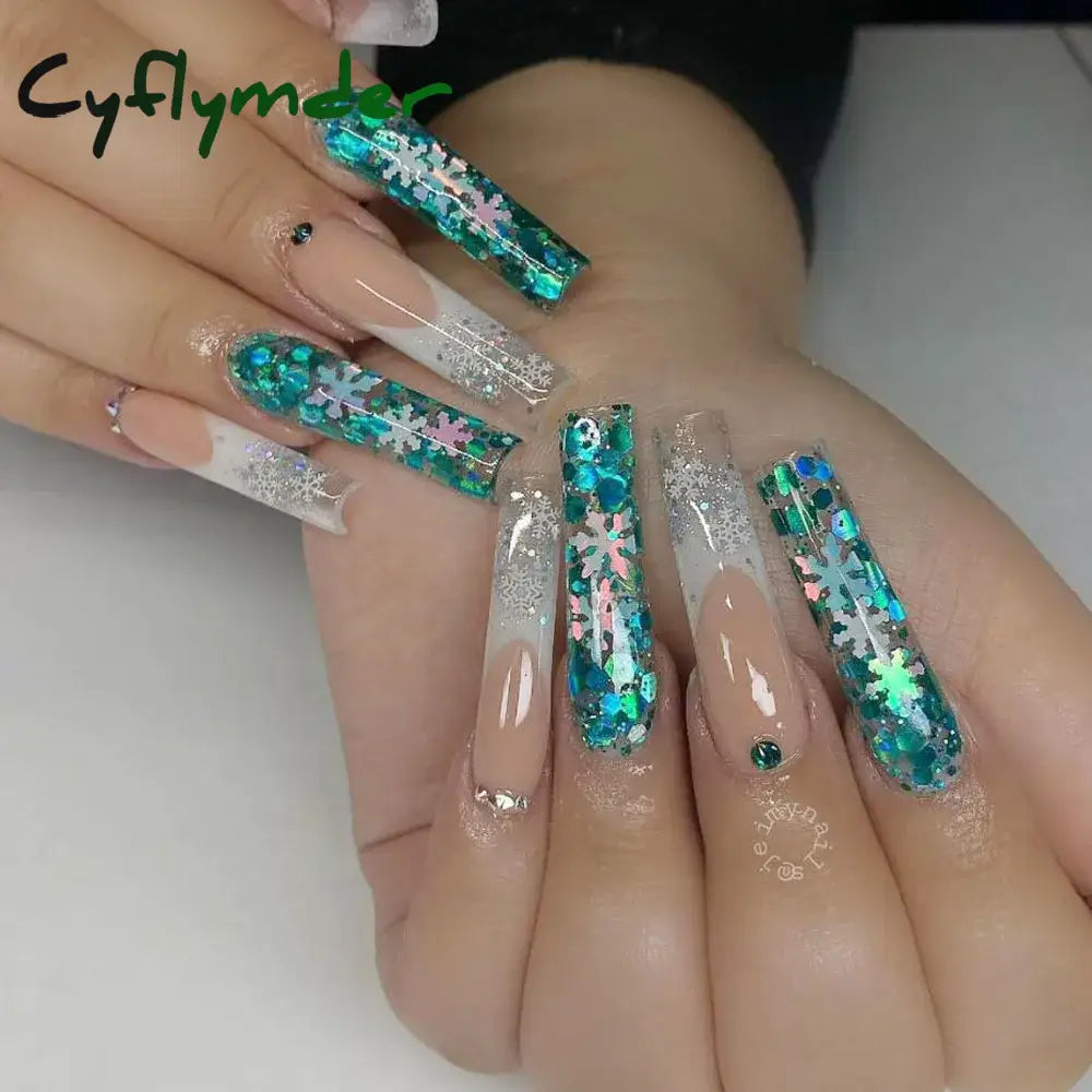 Cyflymder 500Pcs/Bag Xxl C Curve Straight Nail Art Extra Long Square Clear/Natural Fake Nails Half