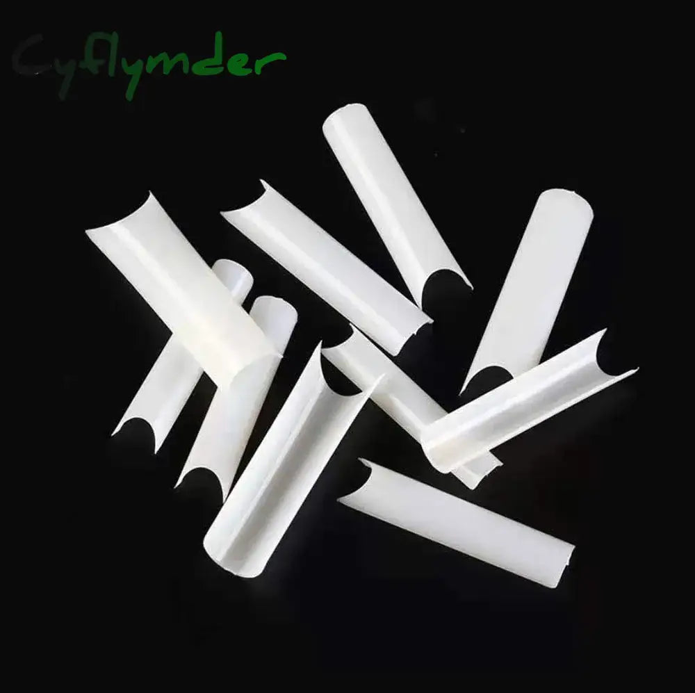 Cyflymder 500Pcs/Bag Xxl C Curve Straight Nail Art Extra Long Square Clear/Natural Fake Nails Half