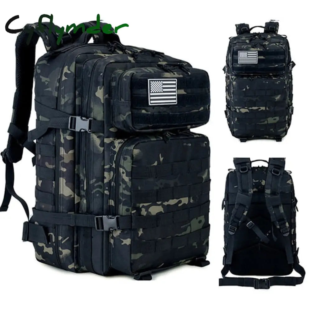 Cyflymder 50L Man/Women Hiking Trekking Bag Military Tactical Backpack Army Waterproof Molle Bug