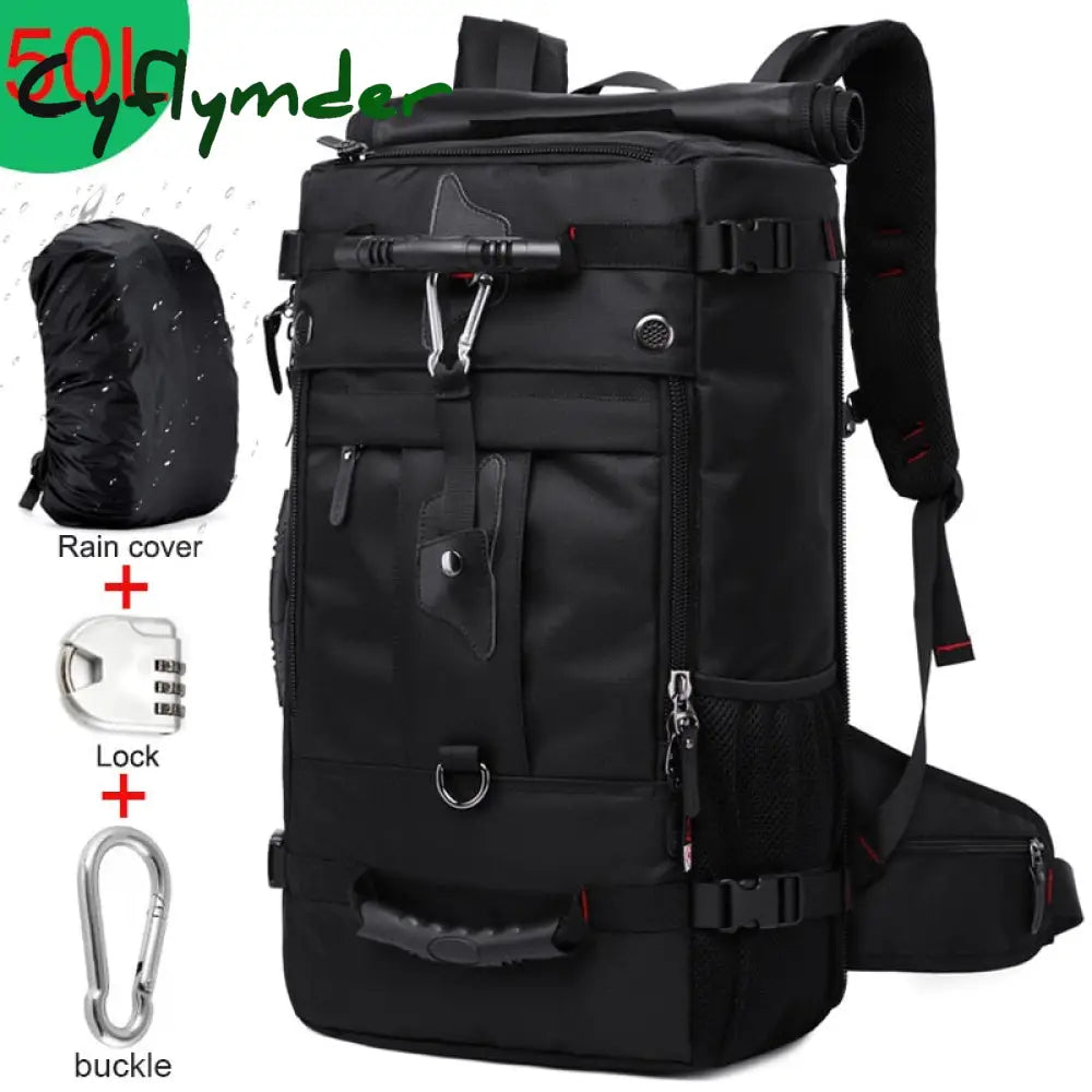 Cyflymder 50L Waterproof Travel Backpack Men Women Multifunction 17.3 Laptop Backpacks Male Outdoor