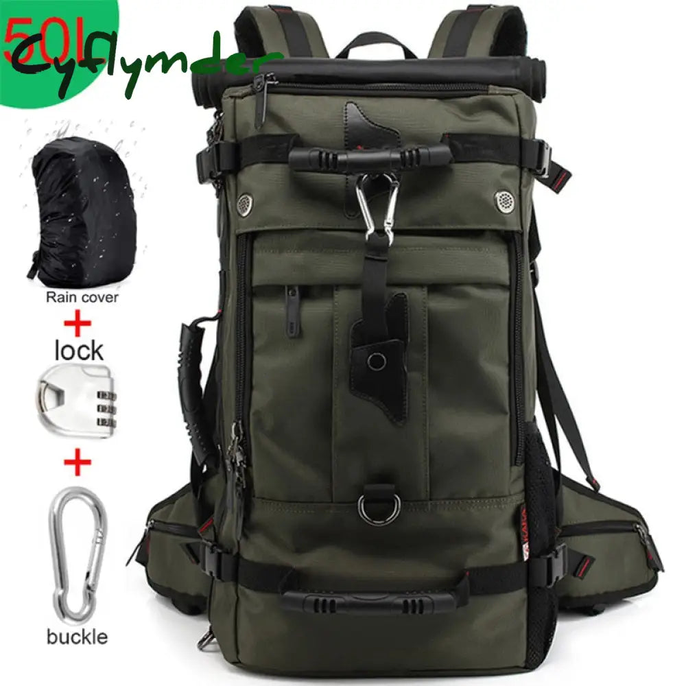 Cyflymder 50L Waterproof Travel Backpack Men Women Multifunction 17.3 Laptop Backpacks Male Outdoor