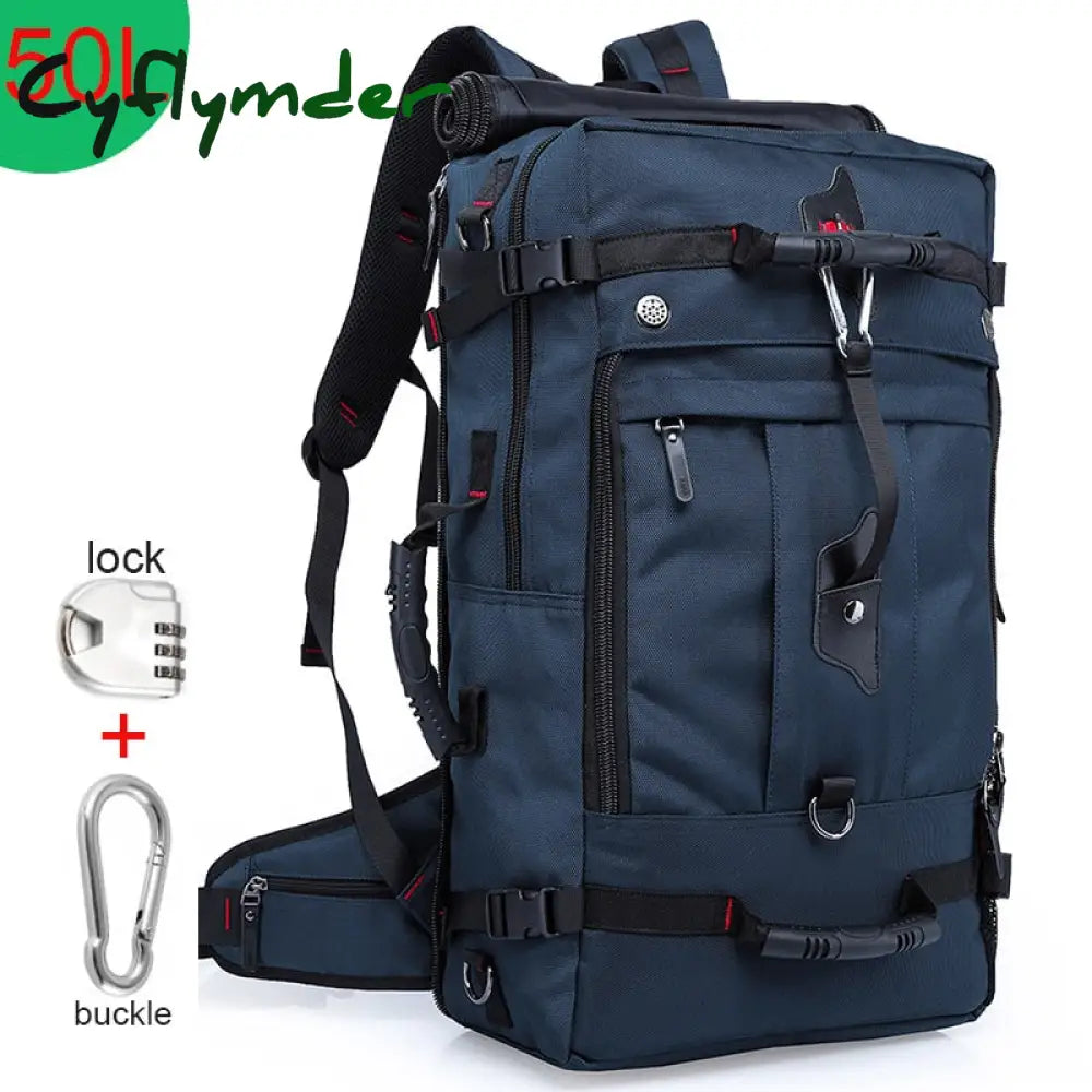 Cyflymder 50L Waterproof Travel Backpack Men Women Multifunction 17.3 Laptop Backpacks Male Outdoor