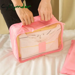 Cyflymder 6Pcs Travel Storage Organizer Bags Portable Suitcase For Women Clothes Shoes Makeup Bag