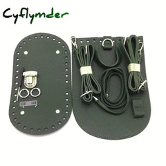 Cyflymder 7Pcs /Set Handmade Handbag Shoulder Strap Woven Bag Set Leather Bottoms With Hardware