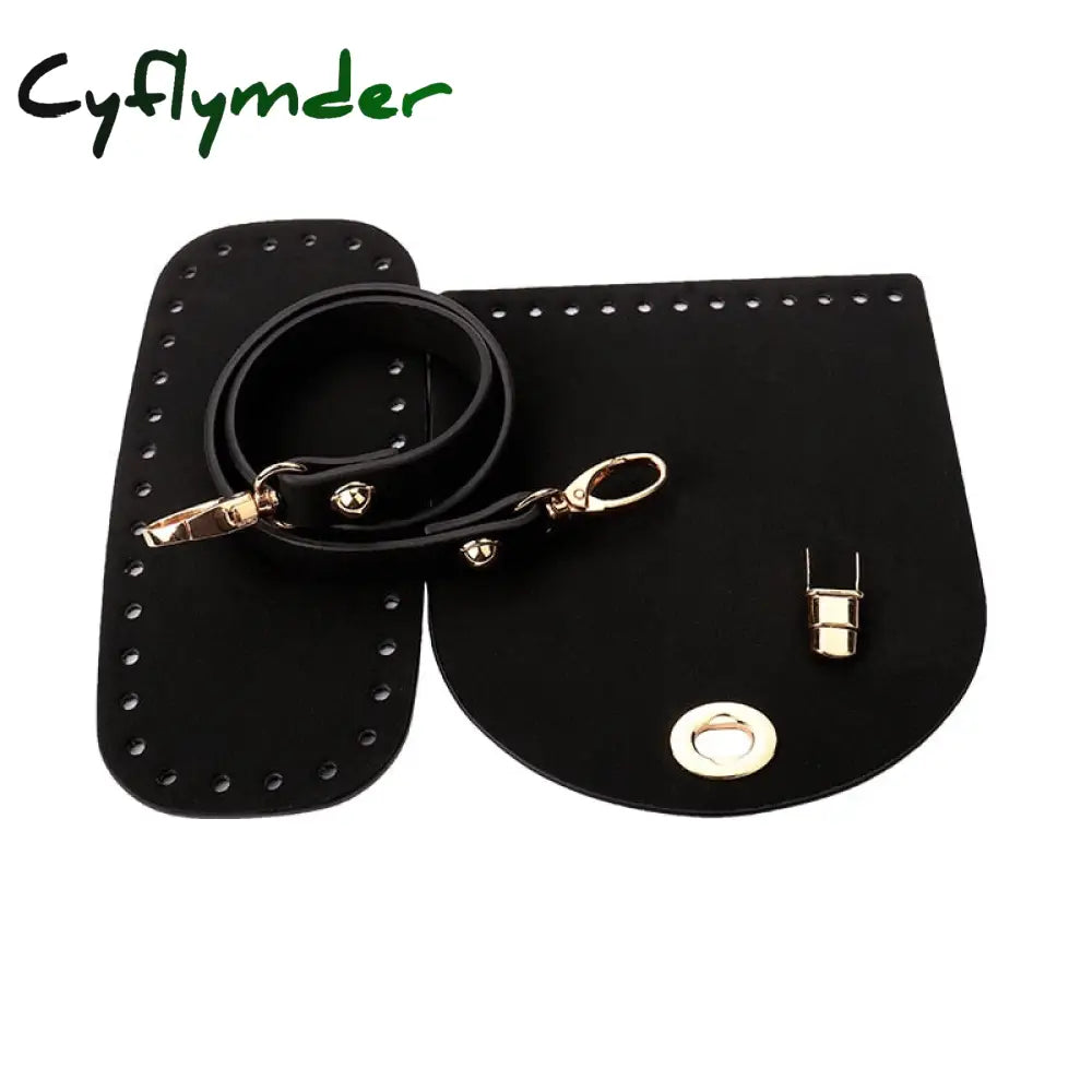 Cyflymder 7Pcs /Set Handmade Handbag Shoulder Strap Woven Bag Set Leather Bottoms With Hardware