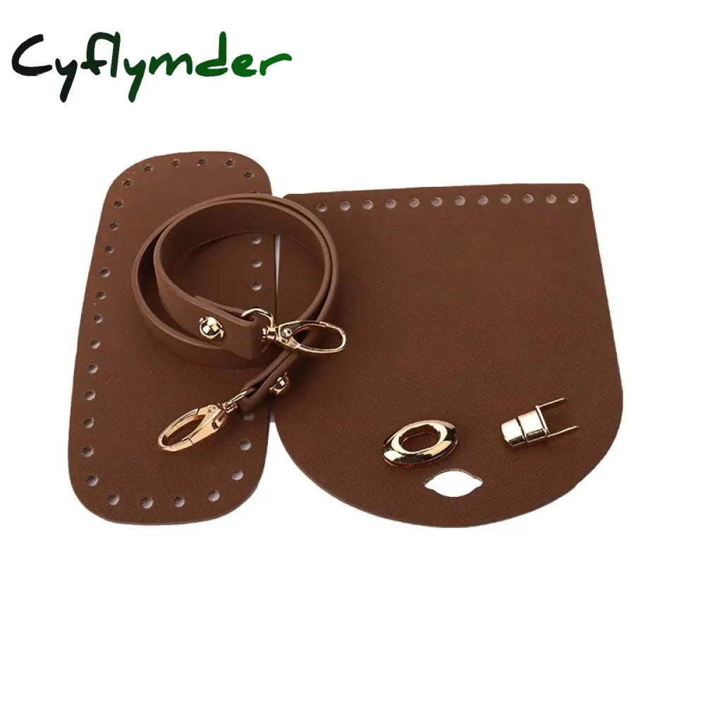 Cyflymder 7Pcs /Set Handmade Handbag Shoulder Strap Woven Bag Set Leather Bottoms With Hardware