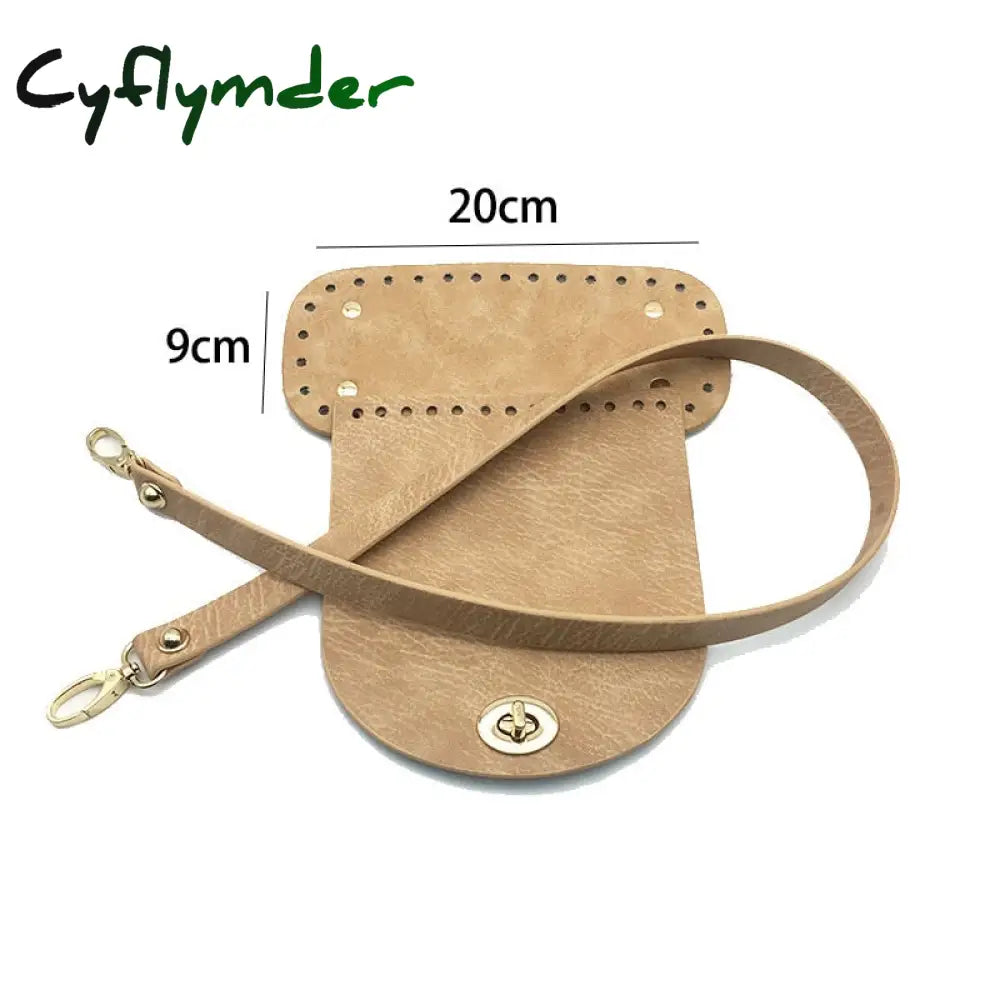 Cyflymder 7Pcs /Set Handmade Handbag Shoulder Strap Woven Bag Set Leather Bottoms With Hardware