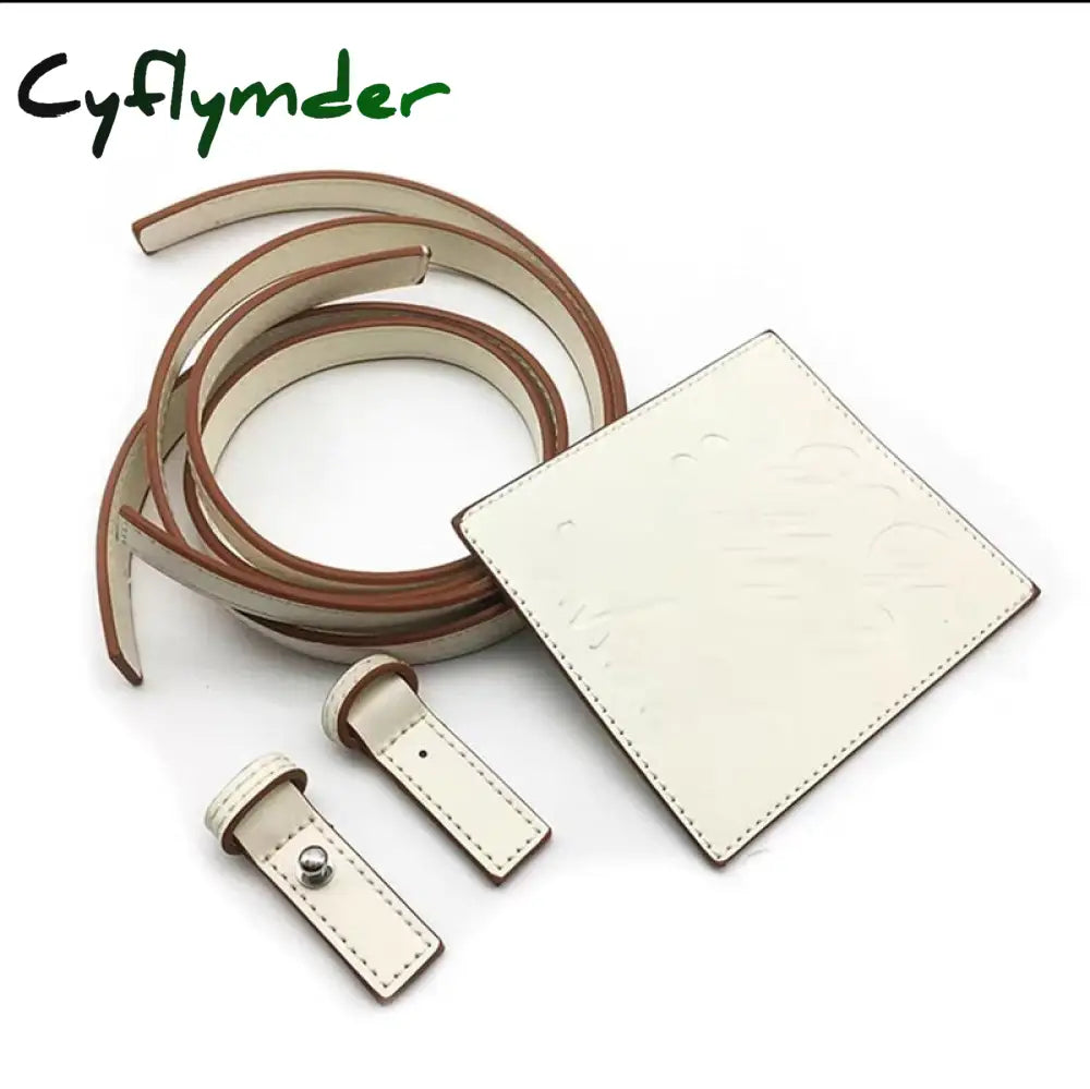 Cyflymder 7Pcs /Set Handmade Handbag Shoulder Strap Woven Bag Set Leather Bottoms With Hardware