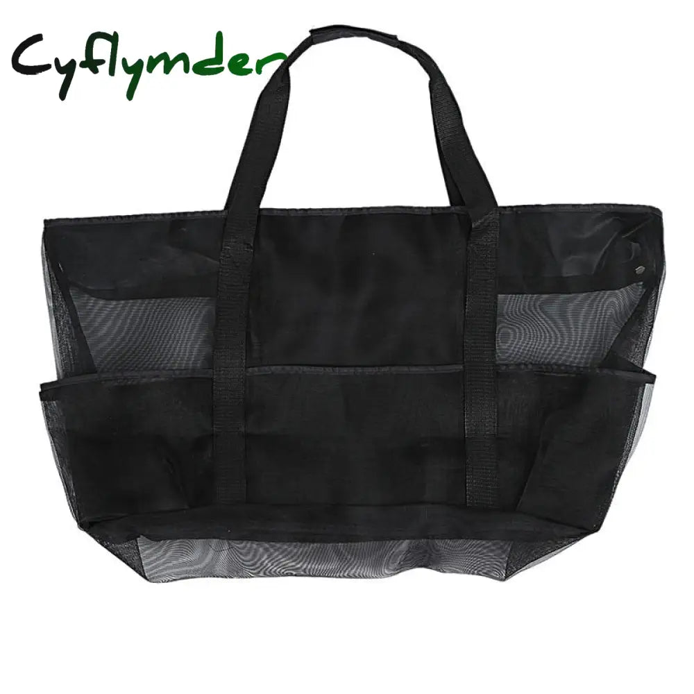 Cyflymder 8 Pockets Summer Large Beach Bag For Towels Mesh Durable Toys Waterproof Underwear Pocket