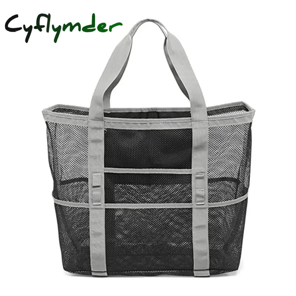 Cyflymder 8 Pockets Summer Large Beach Bag For Towels Mesh Durable Toys Waterproof Underwear Pocket