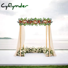 Cyflymder 80cm Artificial Wedding Arch Background Flower Artificial Flower Row Silk Flower Wedding Hotel Table Flower