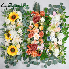 Cyflymder 80cm Artificial Wedding Arch Background Flower Artificial Flower Row Silk Flower Wedding Hotel Table Flower