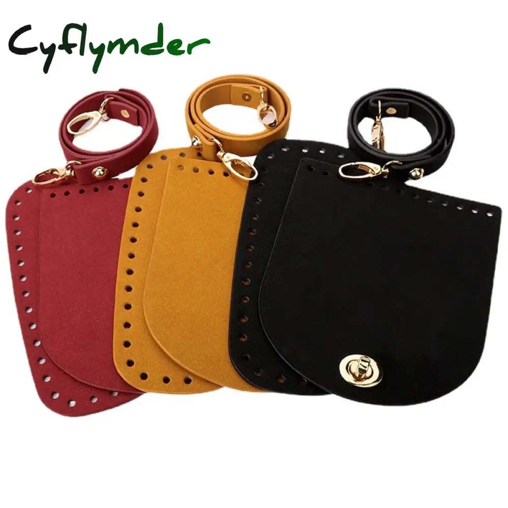 Cyflymder 8Colors 4Pcs/Set Artificial Leather Shoulder Bag Bottom Strap Replacement For Diy