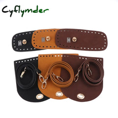 Cyflymder 8Colors 4Pcs/Set Artificial Leather Shoulder Bag Bottom Strap Replacement For Diy