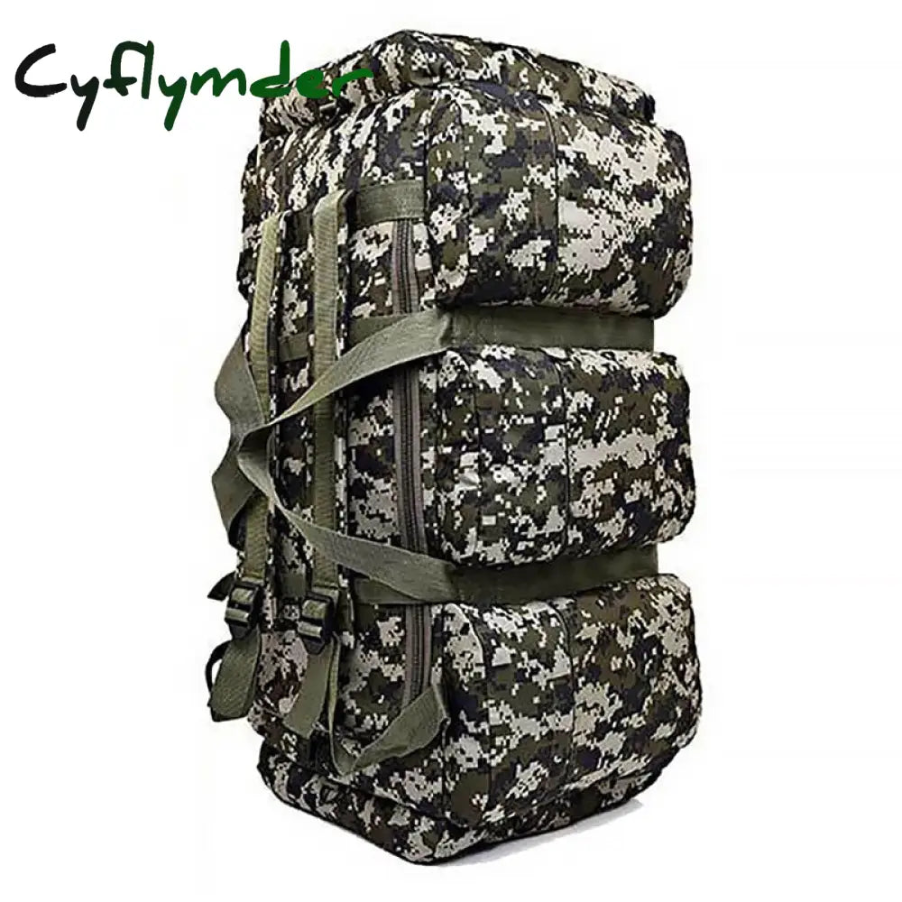 Cyflymder 90L Large Capacity Men’s Travel Bags Canvas Military Tactical Backpack Waterproof