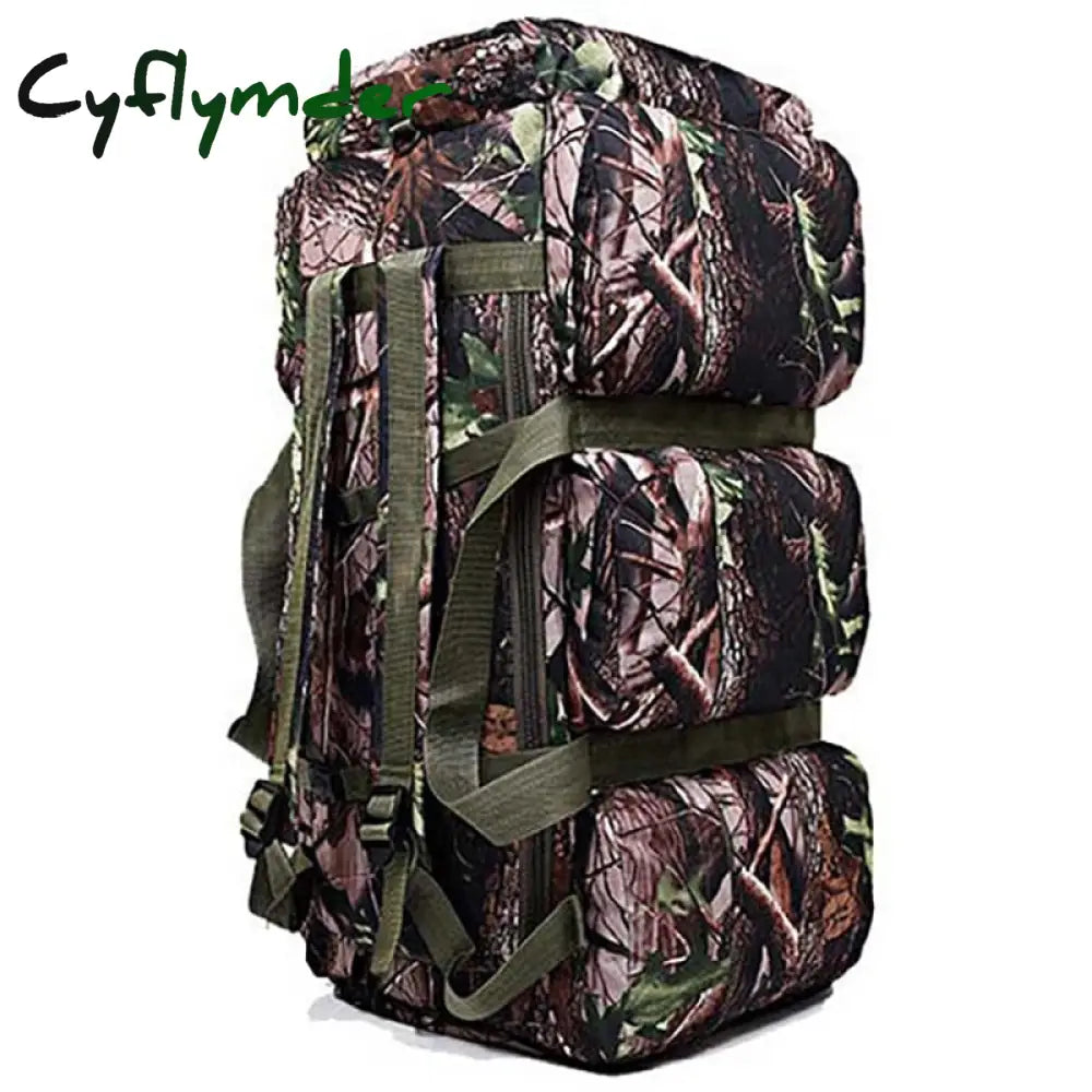 Cyflymder 90L Large Capacity Men’s Travel Bags Canvas Military Tactical Backpack Waterproof