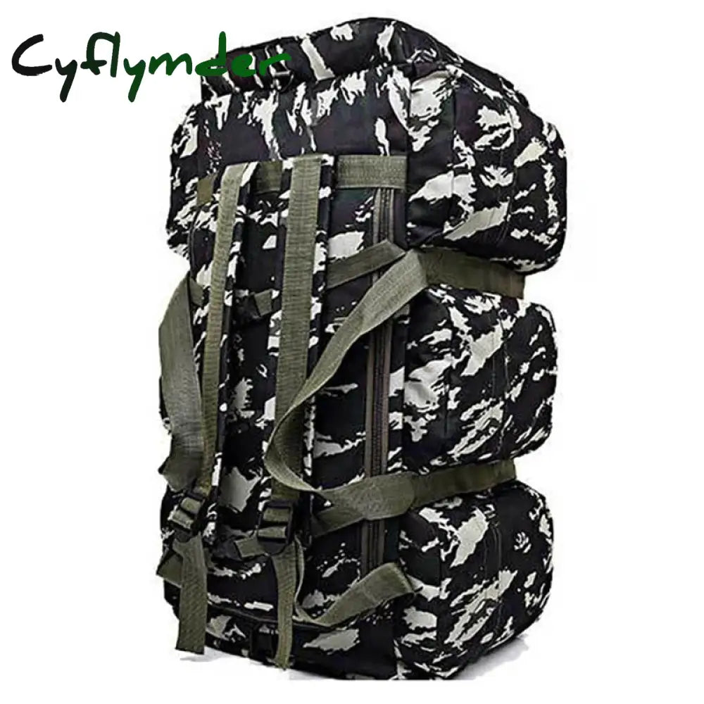 Cyflymder 90L Large Capacity Men’s Travel Bags Canvas Military Tactical Backpack Waterproof