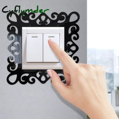 Cyflymder Acrylic Flower Switch Sticker Single Light Surround Socket Finger Plate Panel Cover Home Hot Office Home