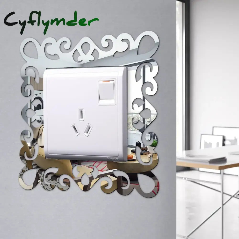 Cyflymder Acrylic Flower Switch Sticker Single Light Surround Socket Finger Plate Panel Cover Home Hot Office Home