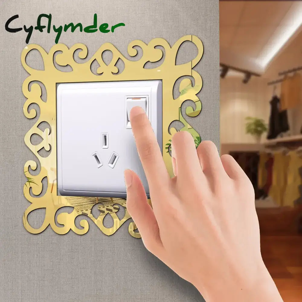 Cyflymder Acrylic Flower Switch Sticker Single Light Surround Socket Finger Plate Panel Cover Home Hot Office Home