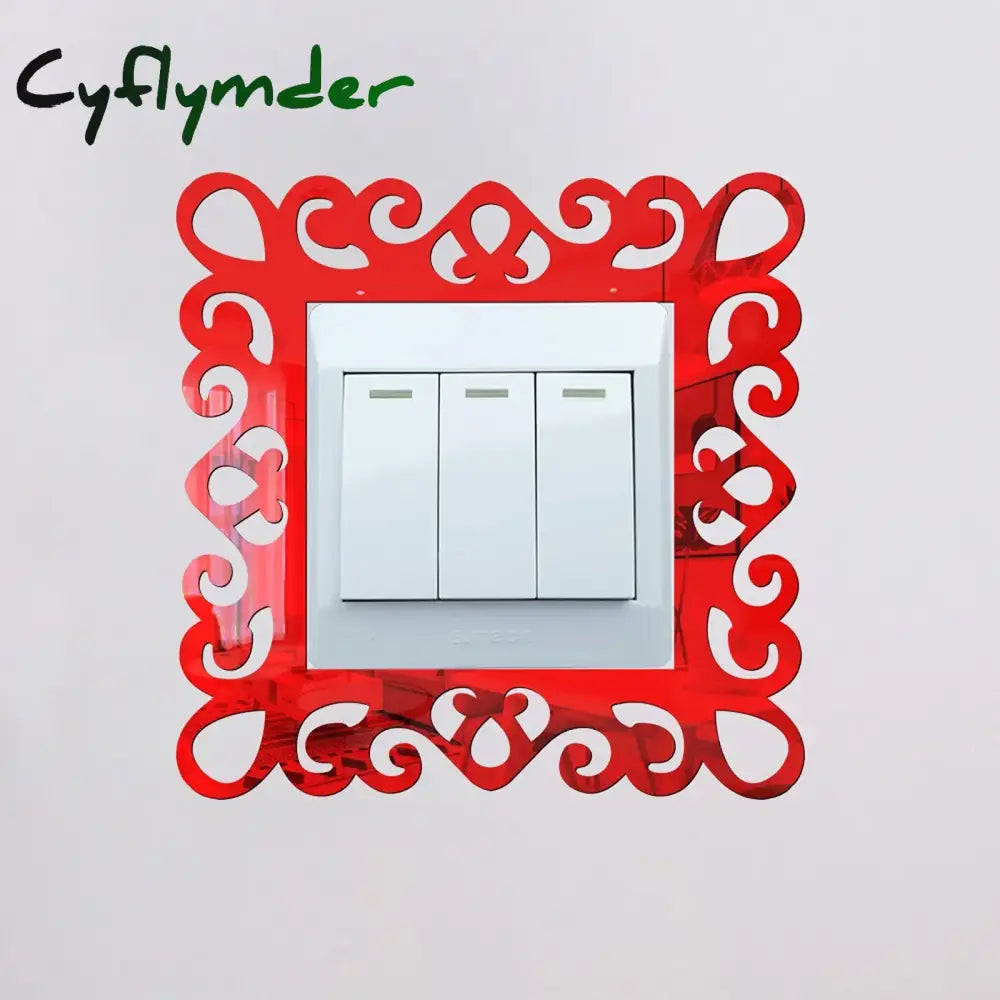 Cyflymder Acrylic Flower Switch Sticker Single Light Surround Socket Finger Plate Panel Cover Home Hot Office Home