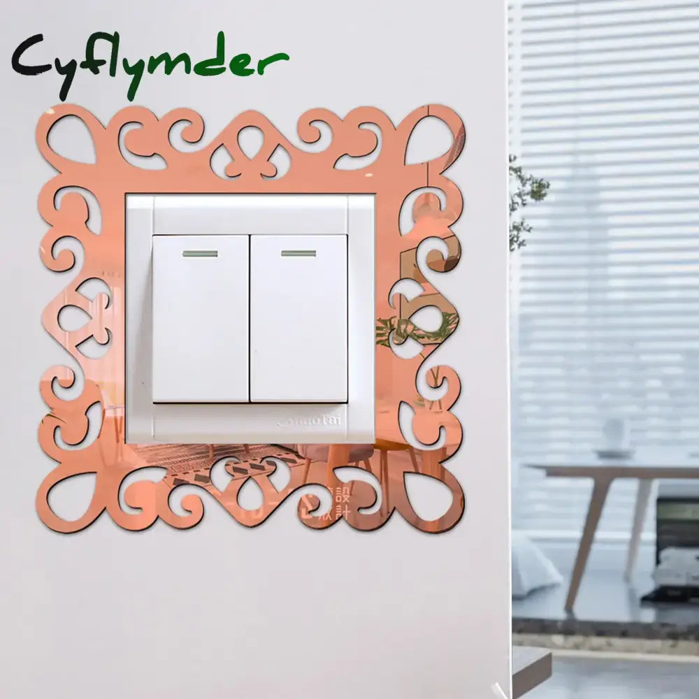 Cyflymder Acrylic Flower Switch Sticker Single Light Surround Socket Finger Plate Panel Cover Home Hot Office Home