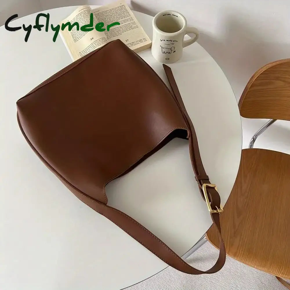 Cyflymder All-Match Women Shoulder Bag Solid Fashion Handbag Crossbody Women’s Minimalist Pu