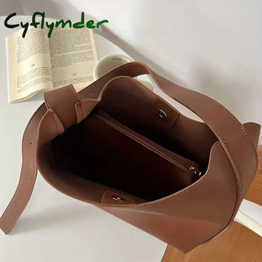 Cyflymder All-Match Women Shoulder Bag Solid Fashion Handbag Crossbody Women’s Minimalist Pu