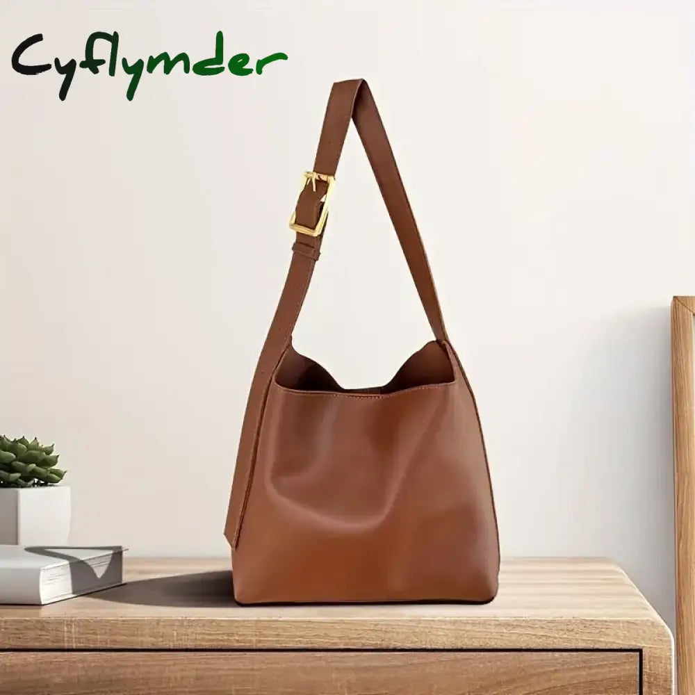 Cyflymder All-Match Women Shoulder Bag Solid Fashion Handbag Crossbody Women’s Minimalist Pu