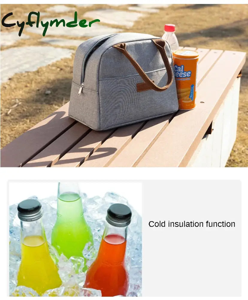 Cyflymder Aluminum Foil Portable Cooler Bag Stock Oxford Cloth Soft Handle Ladies Lunch Bags Large