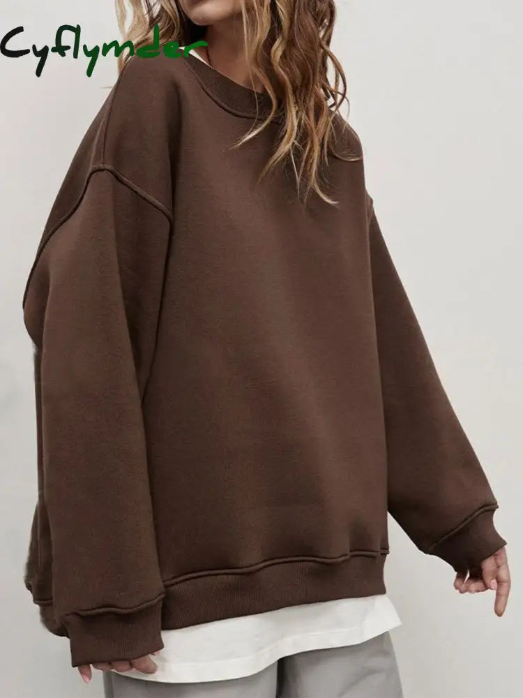 Cyflymder - Always Natural Oversized Sweatshirt Dark Brown / S Sweatshirts