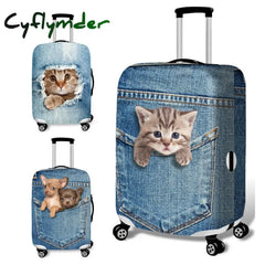 Cyflymder Animal Pattern Travel Luggage Suitcase Protective Cover Trolley Bag Men Women Thick