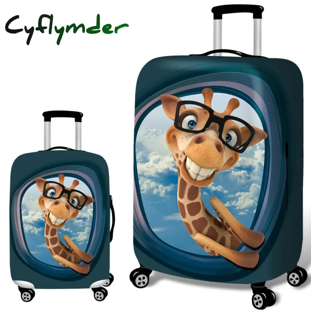 Cyflymder Animal Pattern Travel Luggage Suitcase Protective Cover Trolley Bag Men Women Thick