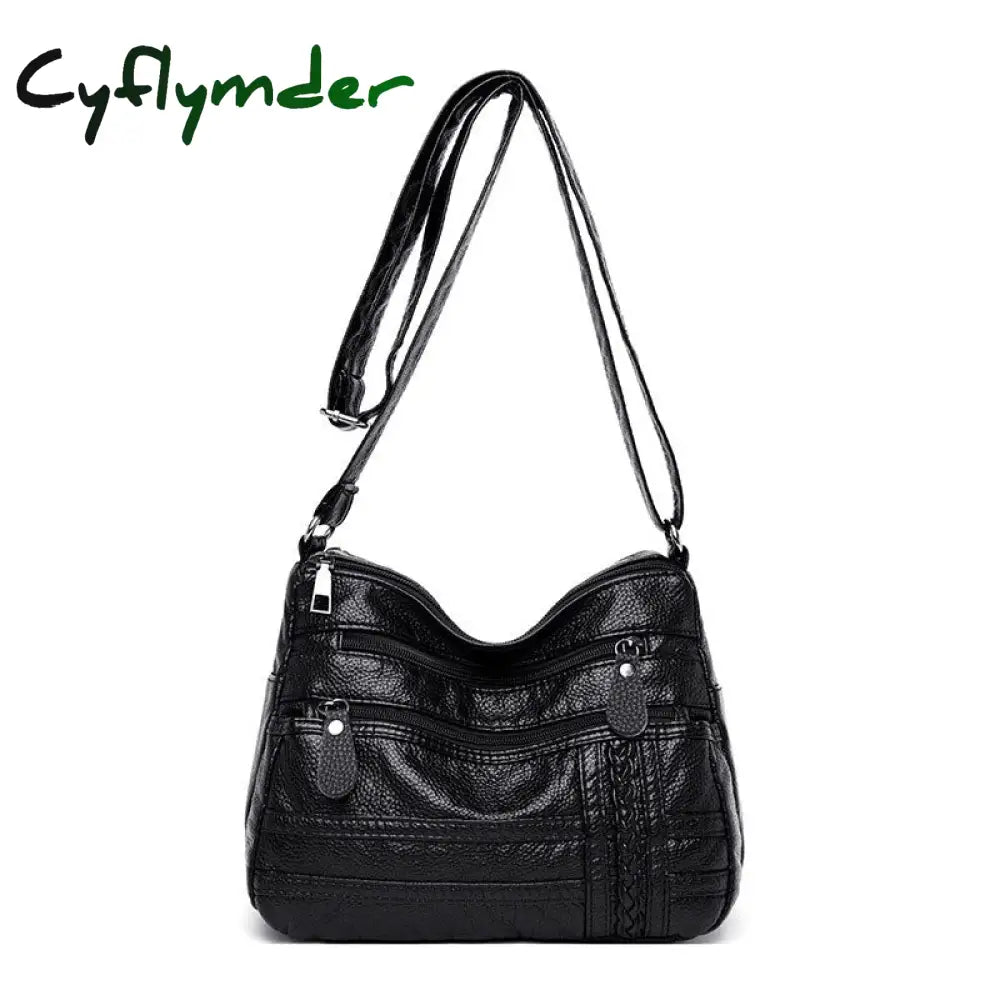 Cyflymder Annmouler Fashion Women Bag Pu Soft Leather Shoulder Multi-Layer Crossbody Quality Small