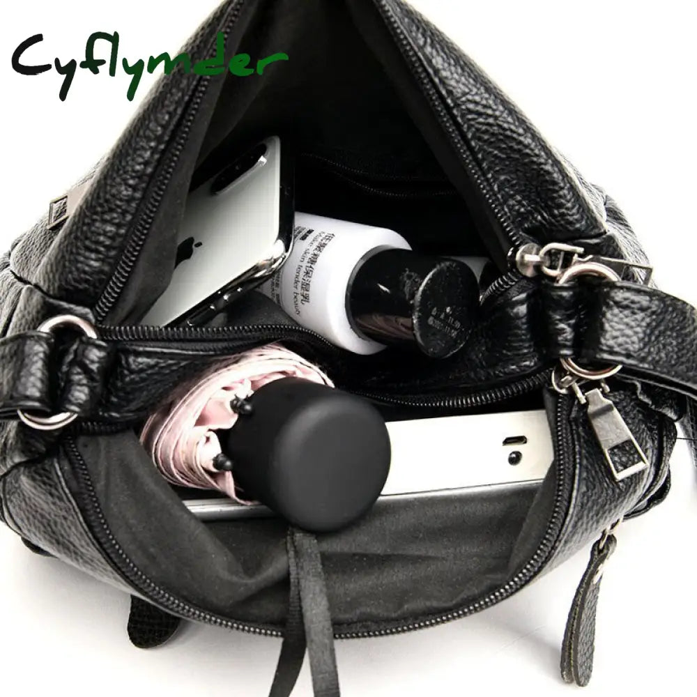 Cyflymder Annmouler Fashion Women Bag Pu Soft Leather Shoulder Multi-Layer Crossbody Quality Small