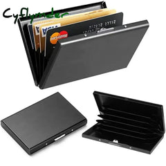 Cyflymder Anti-Scan Rfid 6 Cards Large Capacity Aluminum Metal Credit Card Holder Slim Blocking