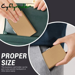 Cyflymder Anti-Scan Rfid 6 Cards Large Capacity Aluminum Metal Credit Card Holder Slim Blocking