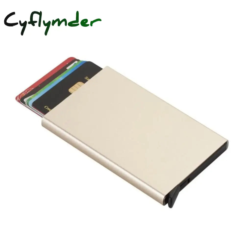 Cyflymder Anti-Theft Id Credit Card Holder Porte Carte Thin Aluminium Metal Wallets Pocket Case