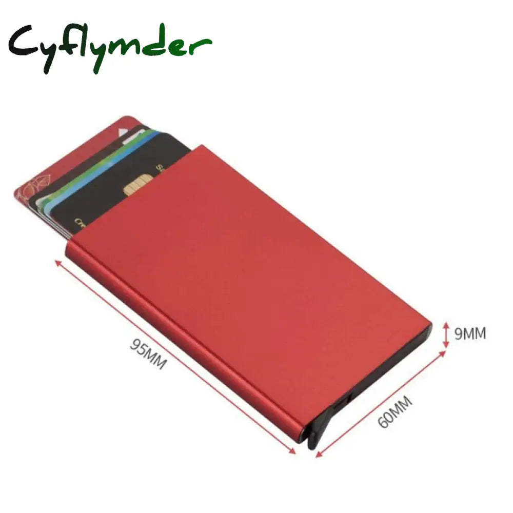 Cyflymder Anti-Theft Id Credit Card Holder Porte Carte Thin Aluminium Metal Wallets Pocket Case