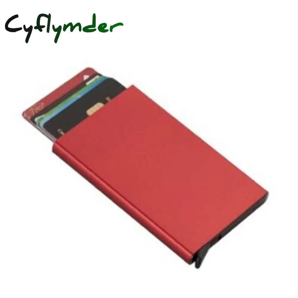 Cyflymder Anti-Theft Id Credit Card Holder Porte Carte Thin Aluminium Metal Wallets Pocket Case