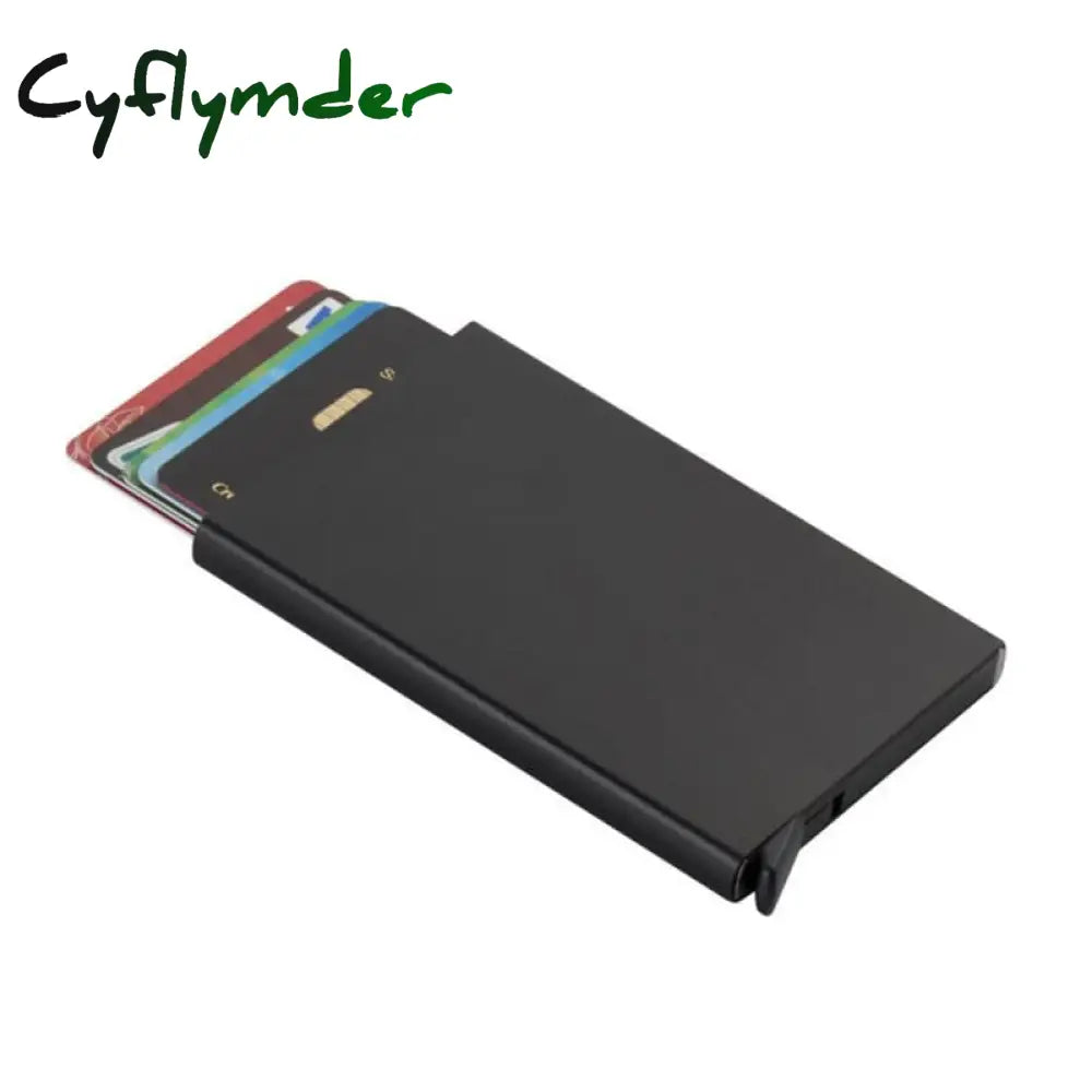 Cyflymder Anti-Theft Id Credit Card Holder Porte Carte Thin Aluminium Metal Wallets Pocket Case