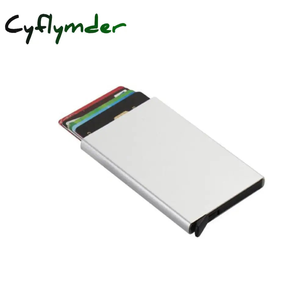 Cyflymder Anti-Theft Id Credit Card Holder Porte Carte Thin Aluminium Metal Wallets Pocket Case