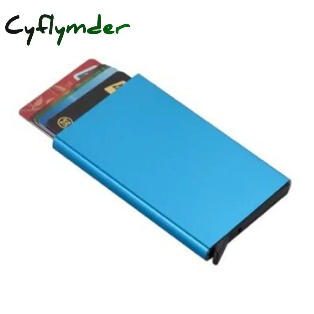 Cyflymder Anti-Theft Id Credit Card Holder Porte Carte Thin Aluminium Metal Wallets Pocket Case