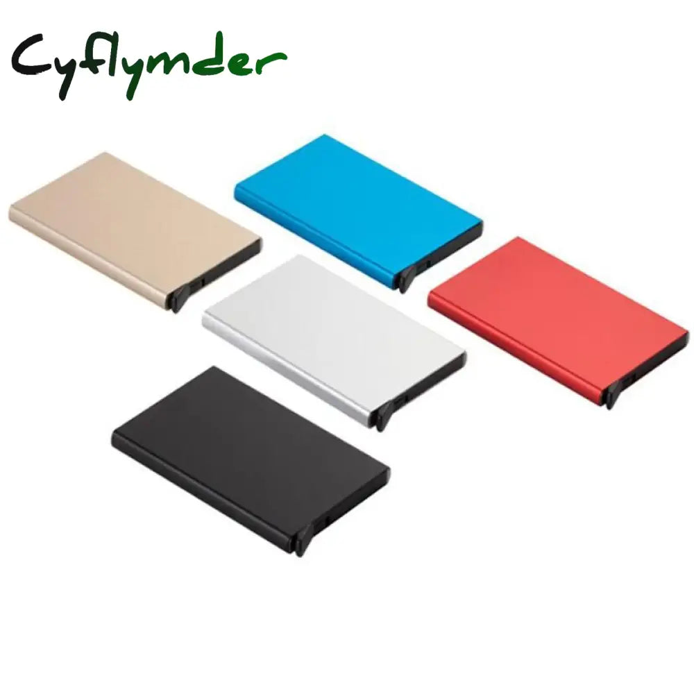 Cyflymder Anti-Theft Id Credit Card Holder Porte Carte Thin Aluminium Metal Wallets Pocket Case